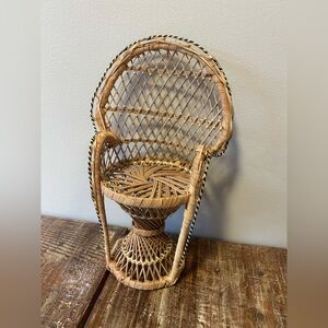Woven Rattan Doll Chair/Plant Stand